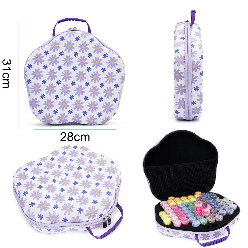 Diamond Painting Opbergkoffer met 60 Opbergpotjes voor steentjes plus accessoires