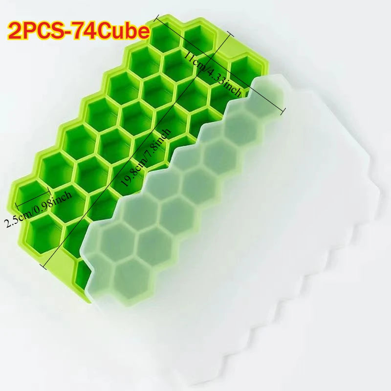 IJsblokjesvorm honingraat silicone met deksel – 148 vakjes