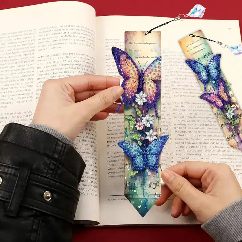 Diamond Painting Boekenlegger Vlinders Set van 3 met Kristalhanger