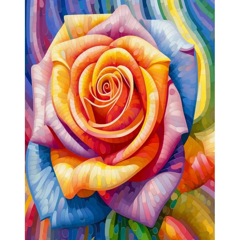 Diamond Painting Bloemen Kleurrijk Volledig Rond 30x40cm - Roos