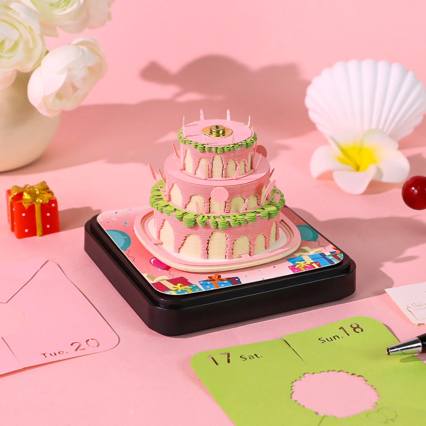 3D Papier Sculptuur Tafelkalender 2026 Notitie Ornament Cadeau Decoratie