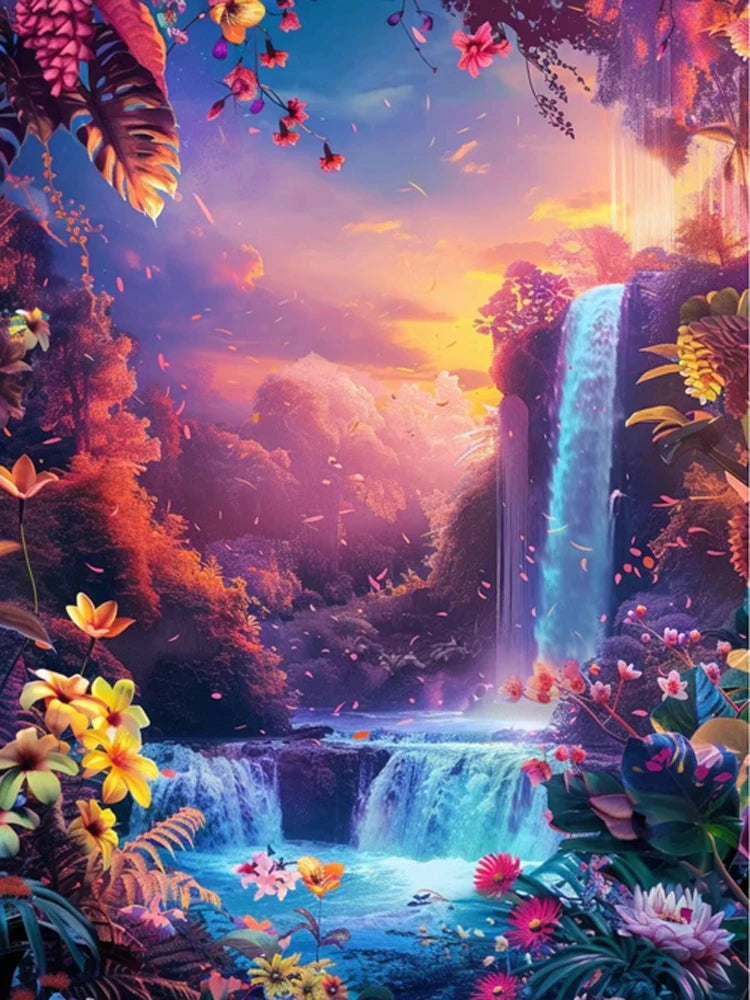 AB Diamond Painting met Fairy dust steentjes – Berg & Waterval