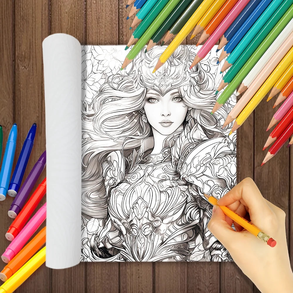 Kleurboek voor volwassenen – Godin van de Oorlog, 30 unieke patronen