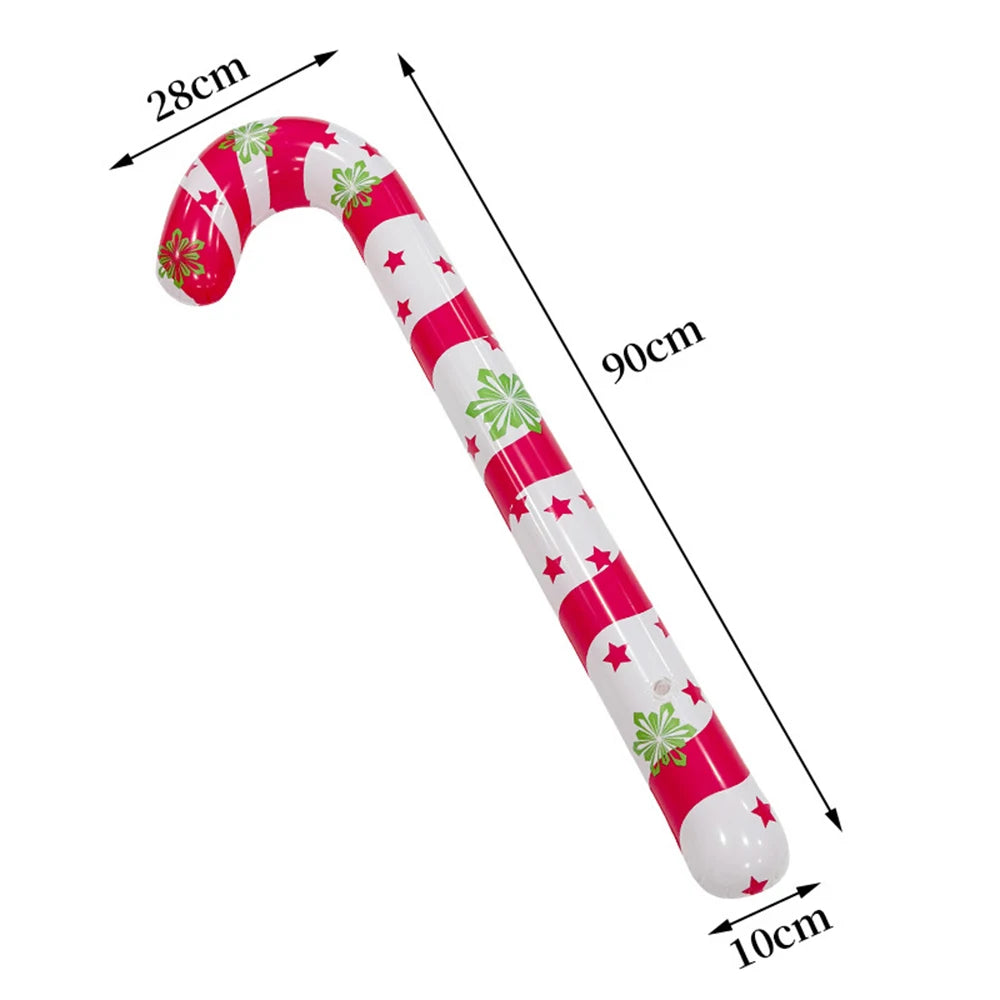 Opblaasbare kerstsuikerstok in feestelijke kleuren voor buiten en binnen