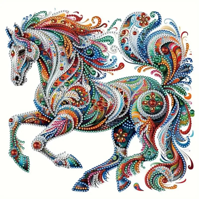 Diamond Painting op canvas met speciale vorm steentjes 30x30cm - 006 Paard