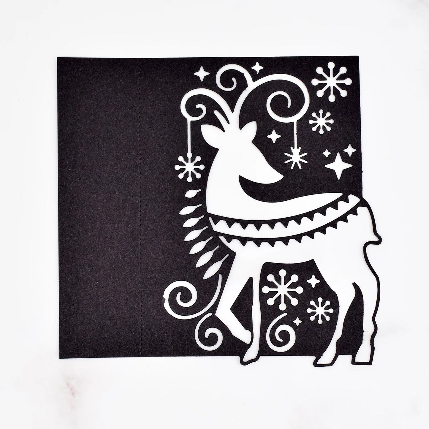 Snijmal kerst hert achtergrond voor kaarten en scrapbooking