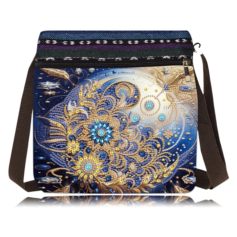 Diamond Painting Tas Wolf – Canvas Schoudertas met Rits en Hengsel
