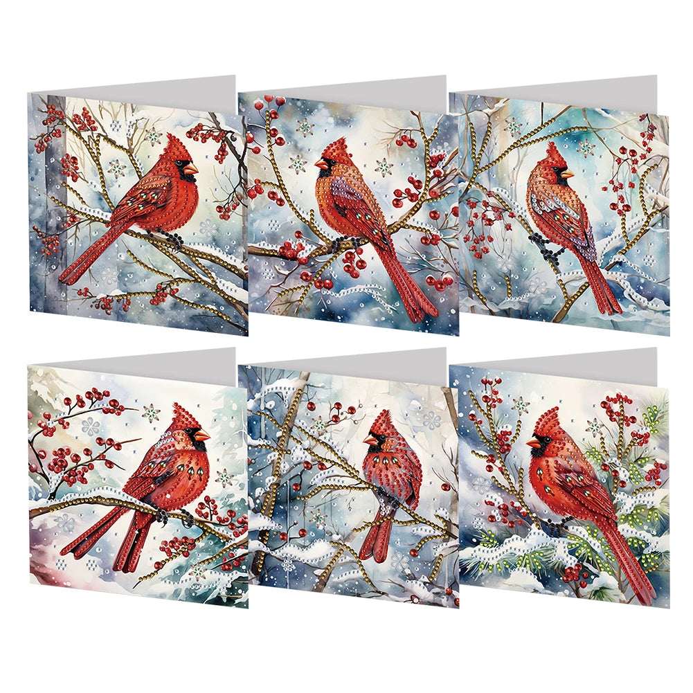 Diamond Painting Kaarten set 6 Kerstkaarten Compleet Knutselpakket - HK071