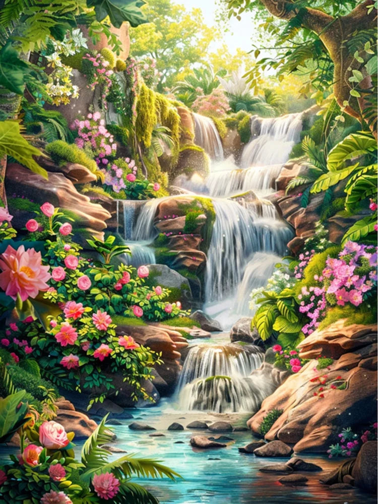 AB Diamond Painting met Fairy dust steentjes – Berg & Waterval