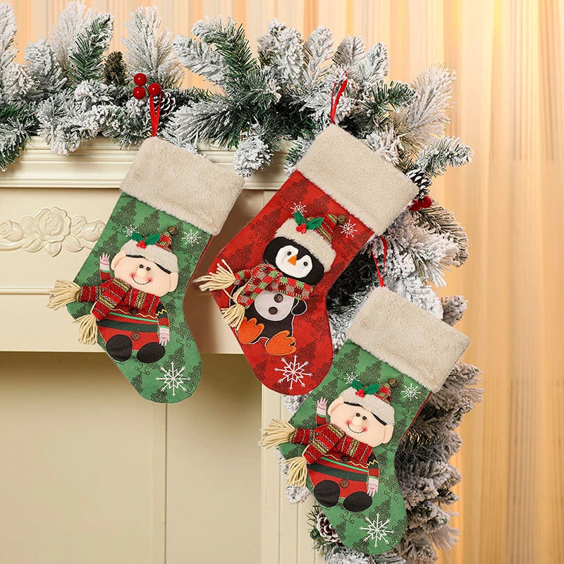 Kerstsok decoratief met 3D kerstmotief – sfeervolle kerstversiering voor het hele gezin