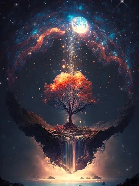 Schilderen op nummer Landschappen – Bomen in het donker (keuze uit 12 afbeeldingen)