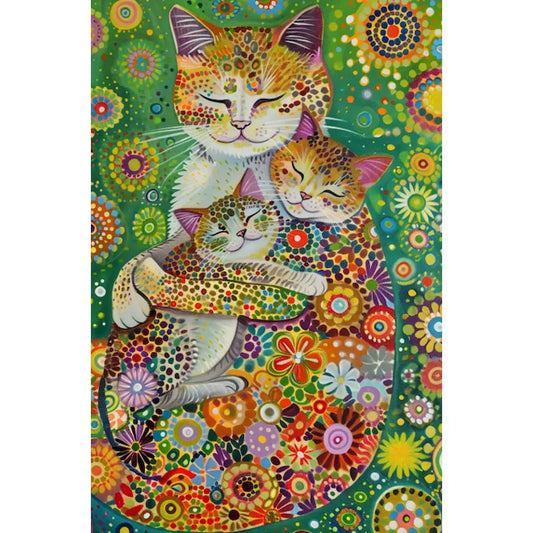 Schilderen op nummer Dieren - Kat Abstract op Canvas voor Volwassenen - 9959843