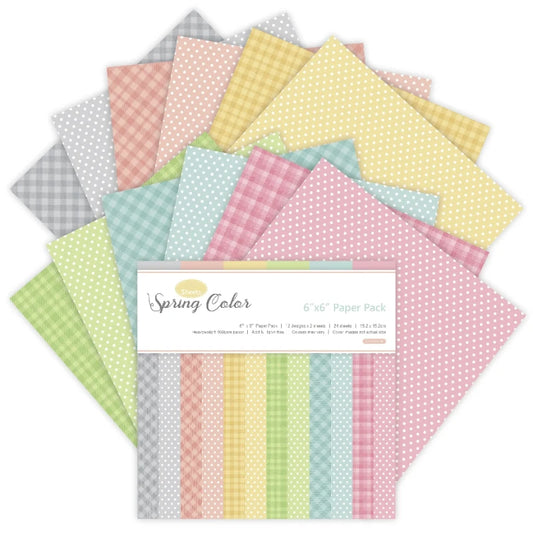 Papier voor kaarten maken & plakboek – Voorjaar Kleuren Set 12 Vel