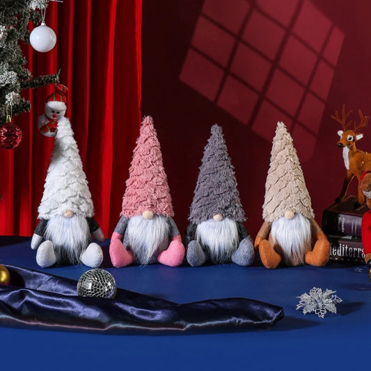 Kerst pop pluche kabouter decoratie voor feestelijke huisversiering