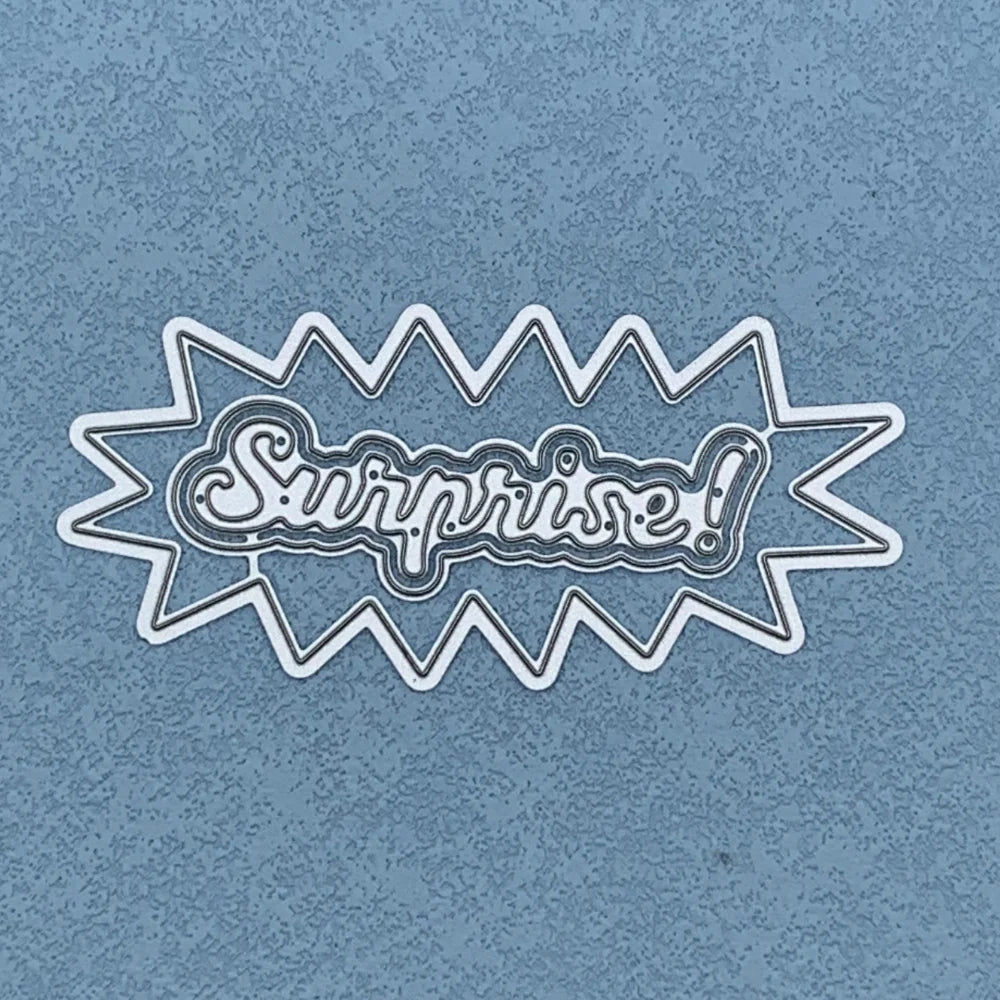 Metalen snijmal - Nederlandse teksten - Surprise ! 9.6X4.6 CM