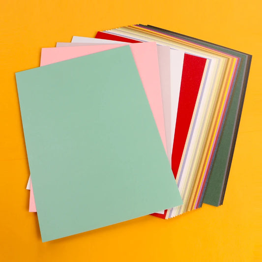 25 kleuren glanzend knutselpapier A5 - 250g voor DIY & scrapbooking