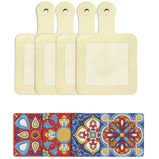 Diamond Painting Dienblad Set van 4 Antislip Placemats Rond - TETP202
