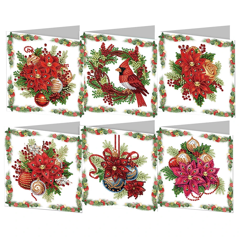 Diamond Painting Kaarten set 6 Stuks - Kerstkaarten HK037