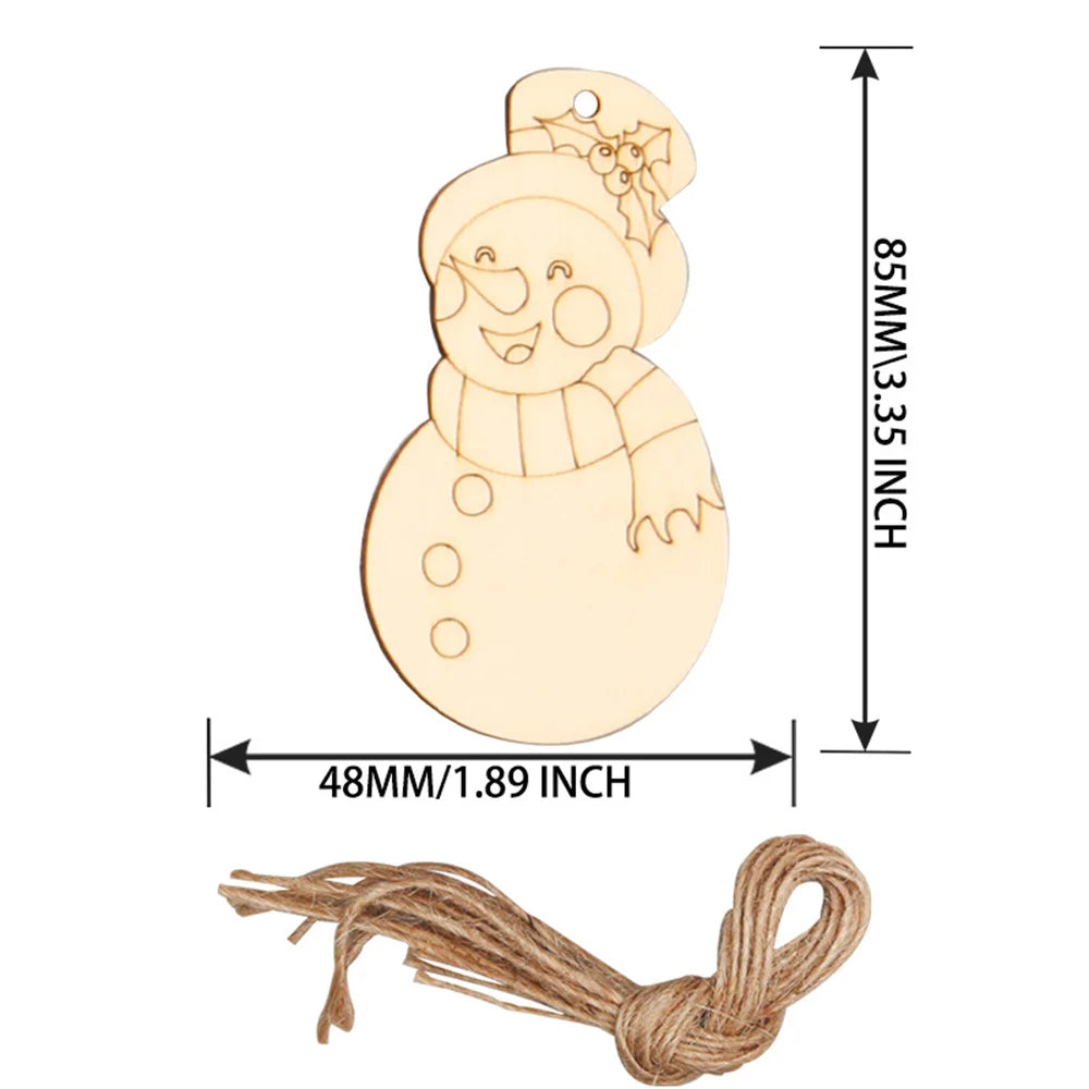 Houten figuur om zelf te schilderen/kleuren – Kerstboom hangornamenten van hout (set)