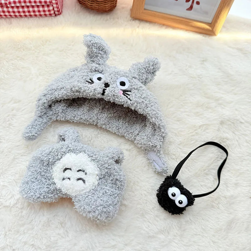 Kleding voor Labubu poppen – Zachte fleece outfit met wolkenprint