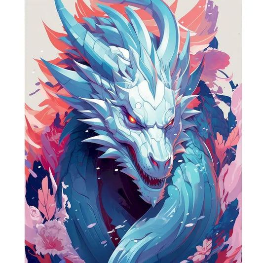 Diamond Painting Dieren Kleurrijk Volledig Rond 30x40cm - Draak