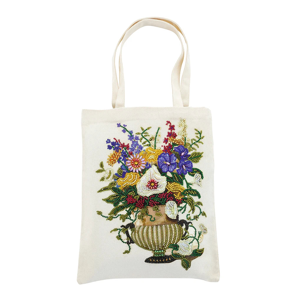 Diamond Painting Tas Bloemen Shopping Bag met Steentjes