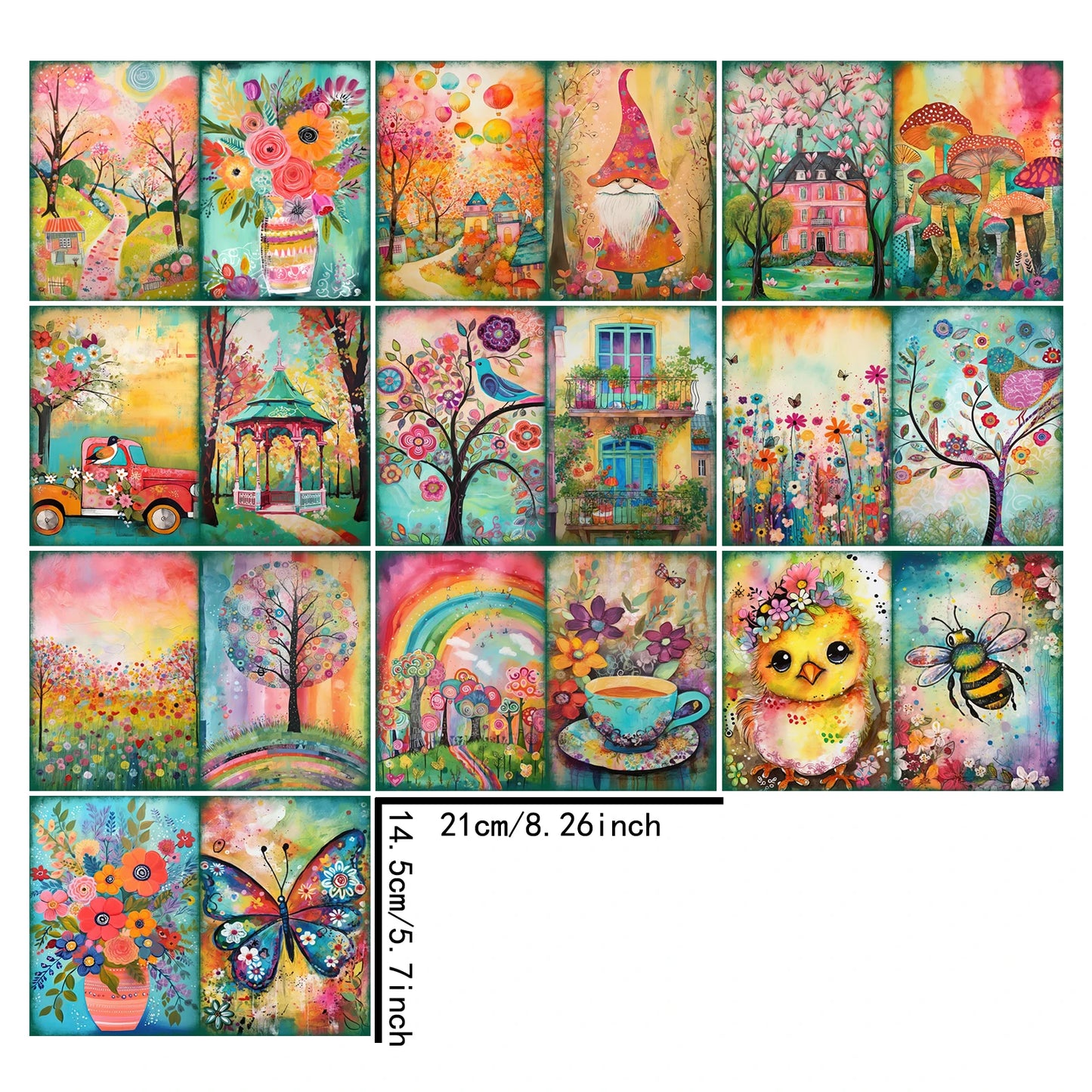 Papier voor kaarten maken en scrapbook met aquarel bloemen en vogels