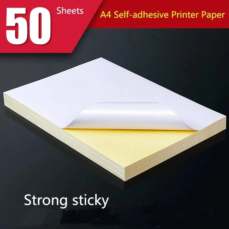Papier voor kaarten maken & Scrapbook A4 Zelfklevend Stickerpapier 50 Vellen