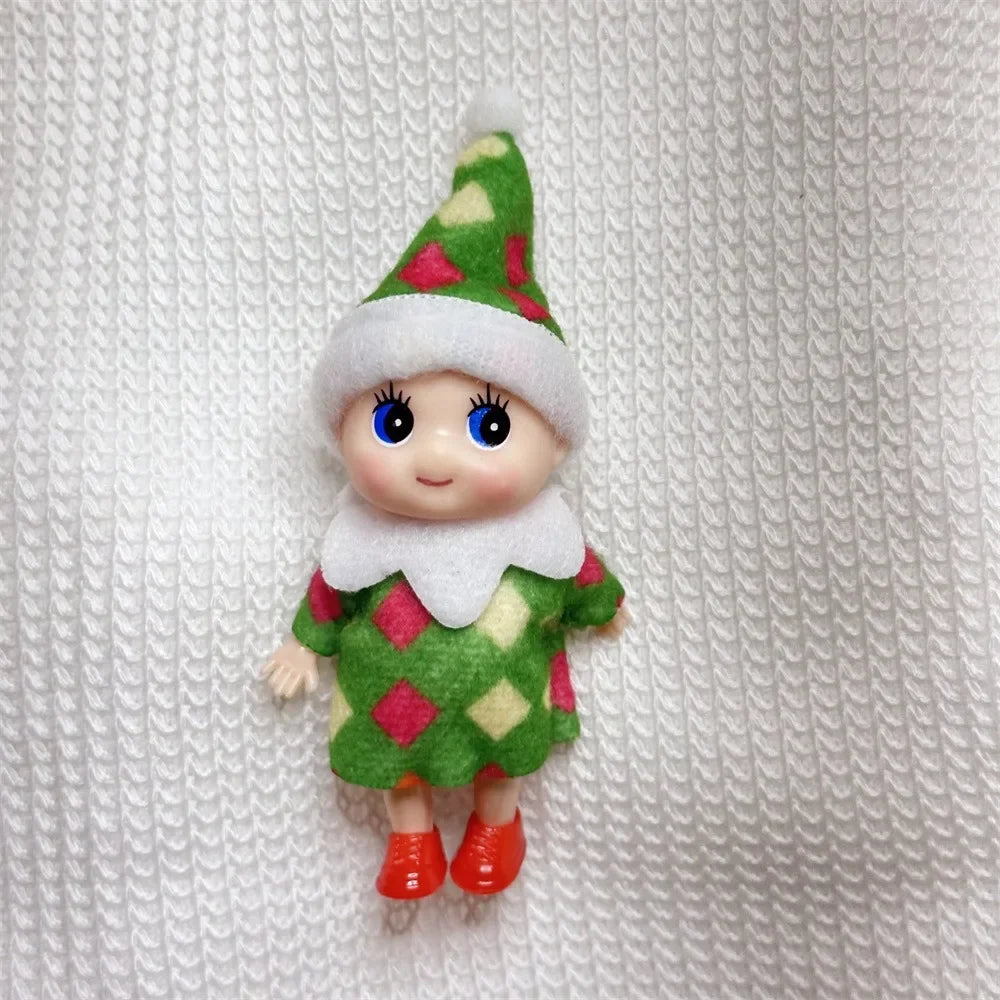 Kerst pop tweeling elf jongen en meisje – feestelijke mini decoratie