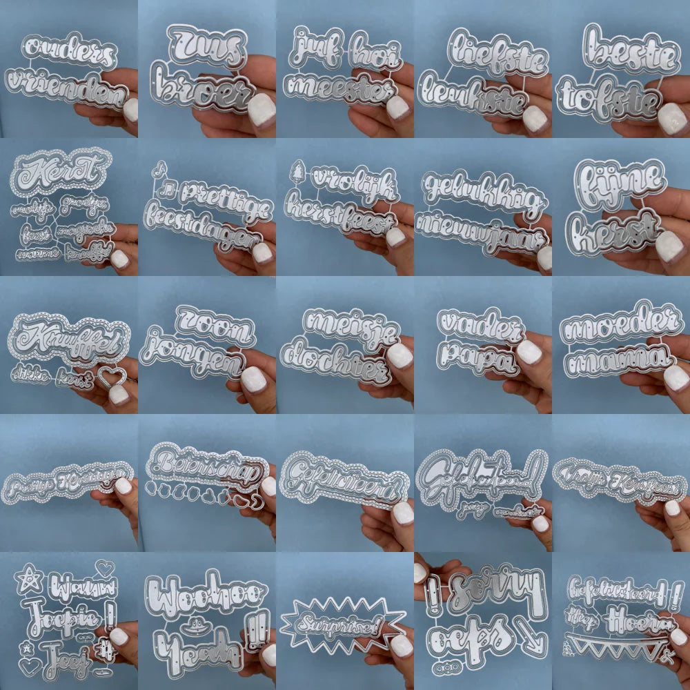 Metalen snijmal - Nederlandse teksten - dikke kerst Knuffel 9.7X6 CM