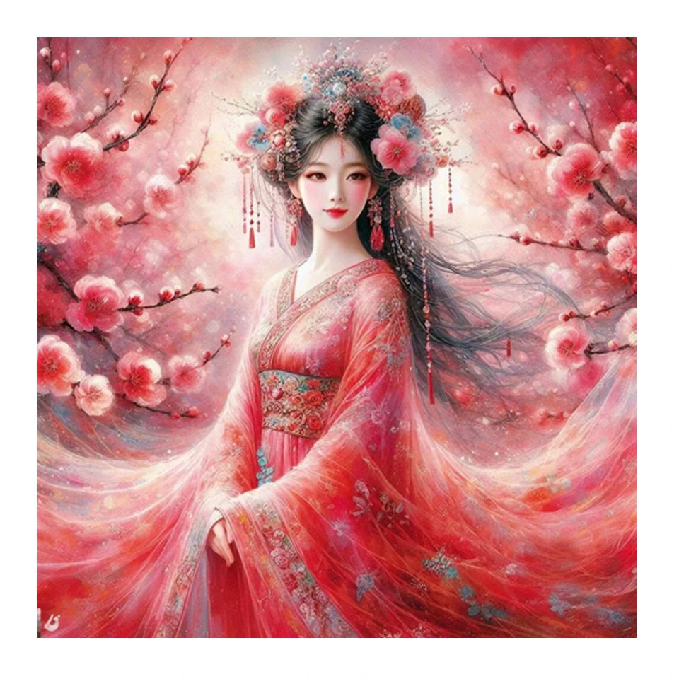 AB Diamond Painting met AB en Fairy dust steentjes – Peach Blossom