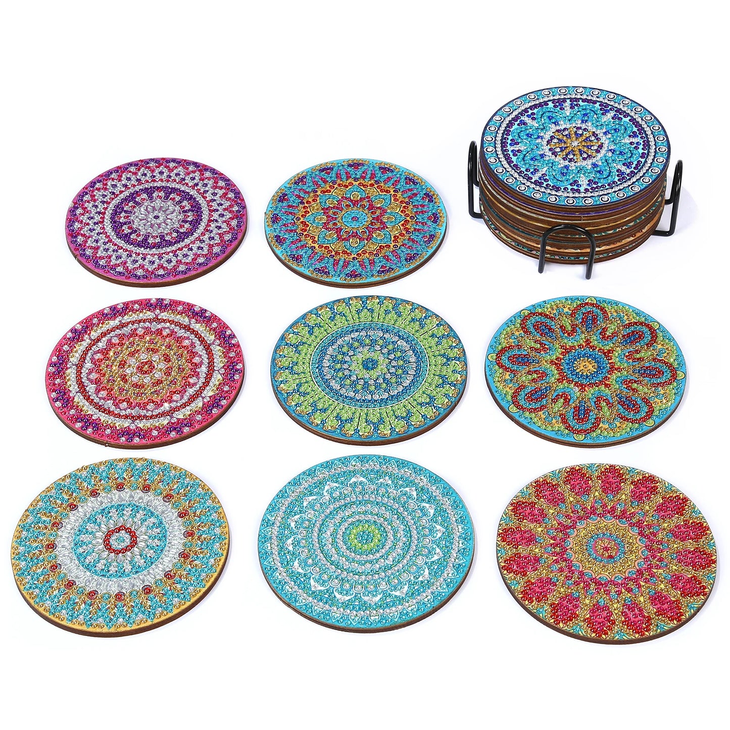 Diamond Painting Onderzetters Mandala met Houder - AA1060