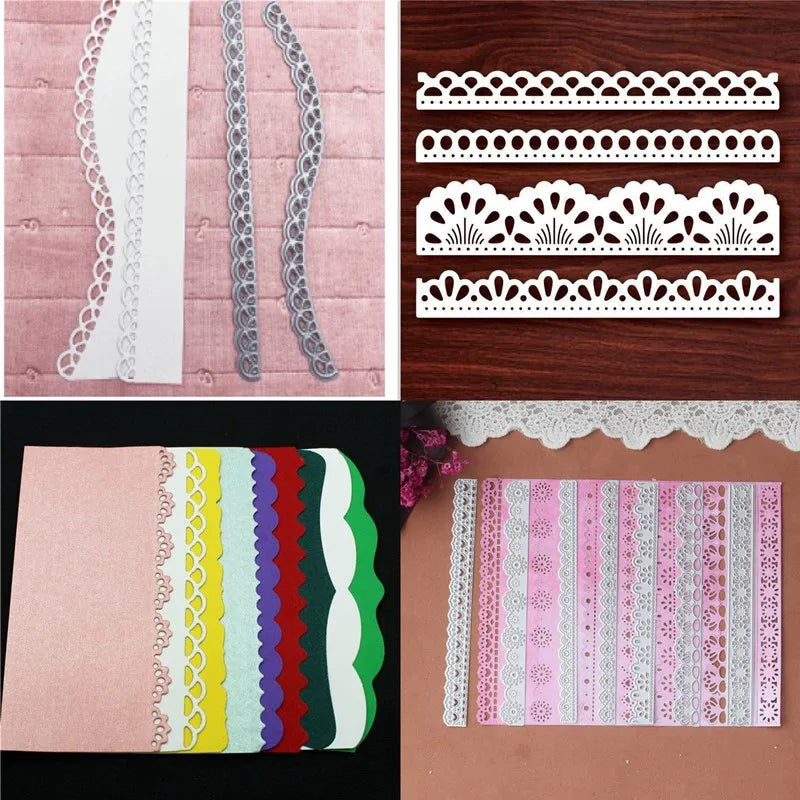 Metalen snijmal Kleurrijke Kanten Golf voor scrapbooking en kaarten