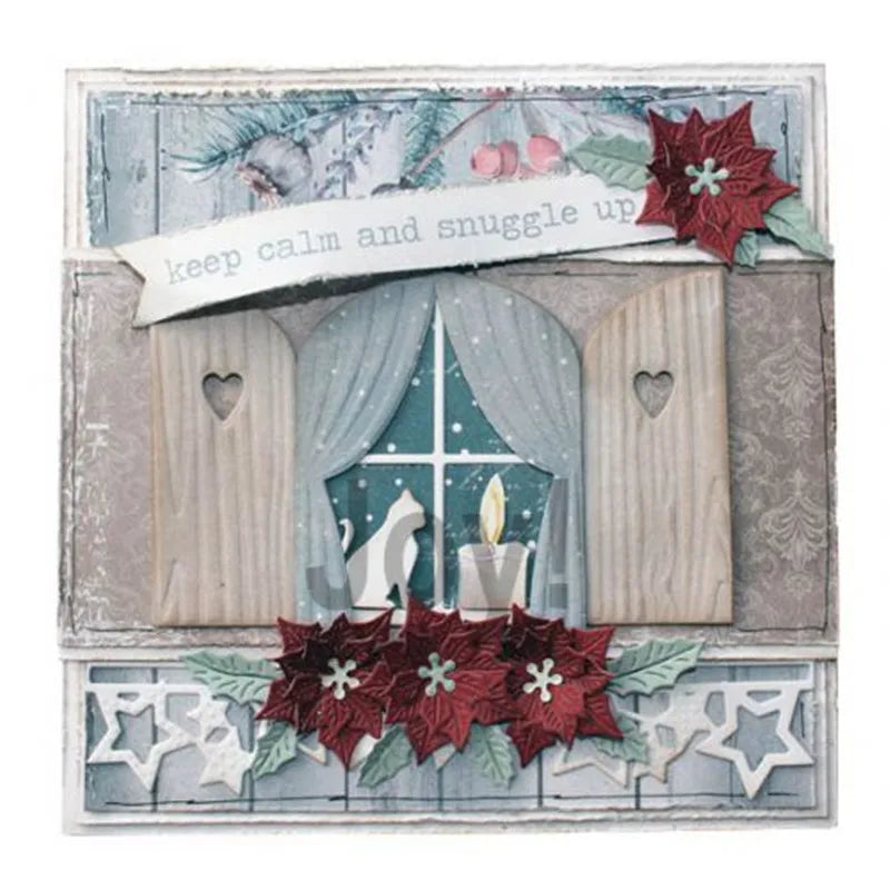 Snijmal kerstbloem metalen stencils voor kaarten en scrapbooking