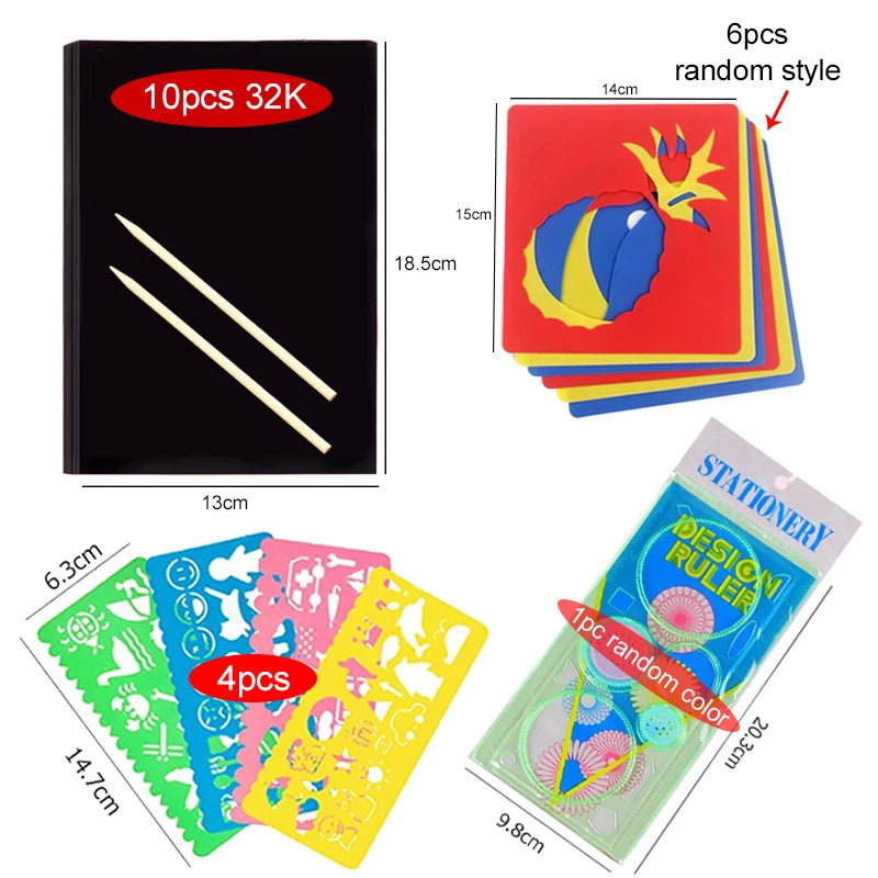 Krastekening creatieve schilder set met sjablonen voor kinderen
