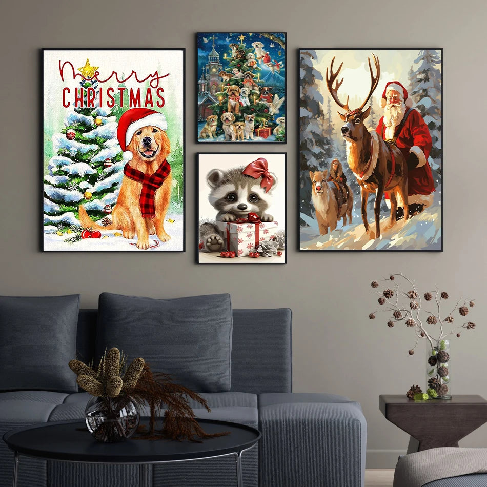 Schilderen op nummer Kerst Dieren met Acrylverf en Lijst (optioneel) - 9961338
