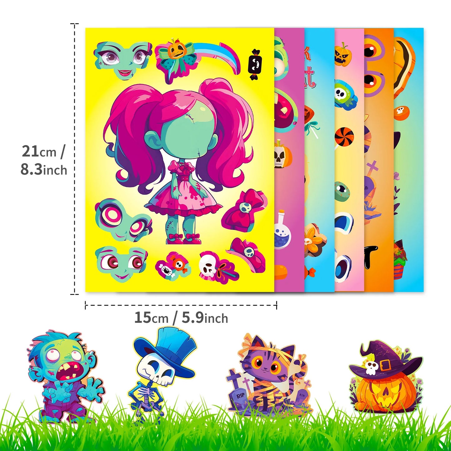 Sticker pret voor kinderen met griezelige puzzelstickers