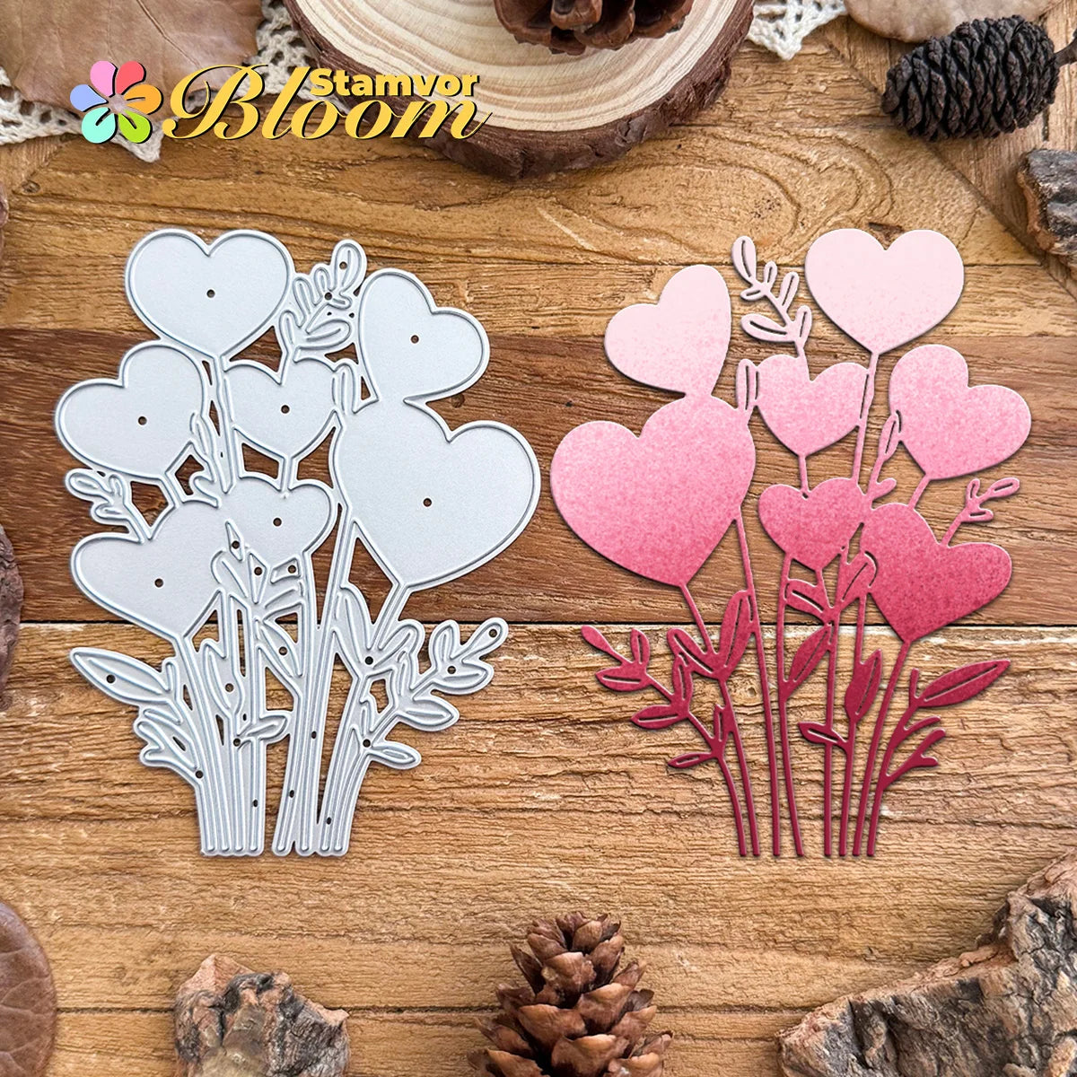 Metalen snijmal voor Kaarten maken en Scrapbook Valentijnsbloemen