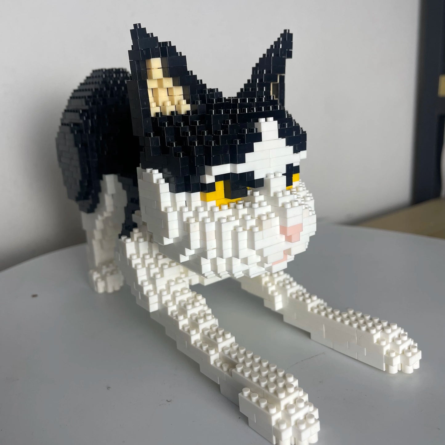 Bouwpakket Schattige Kat – Mini Model Blokken voor Liefhebbers - Zwart-Wit