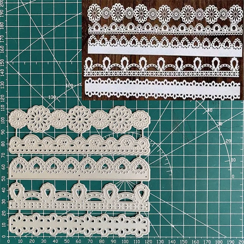 Metalen snijmal Kleurrijke Kanten Golf voor scrapbooking en kaarten