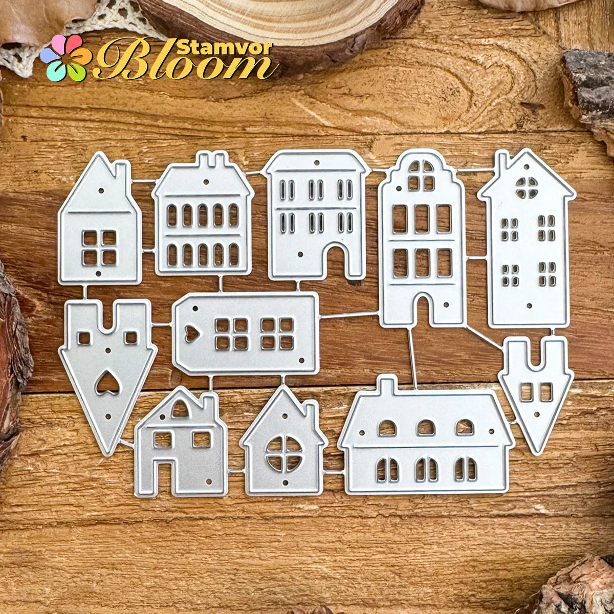 Snijmallen Straatbeeld Huizen voor Scrapbooking en Creatieve Decoratie