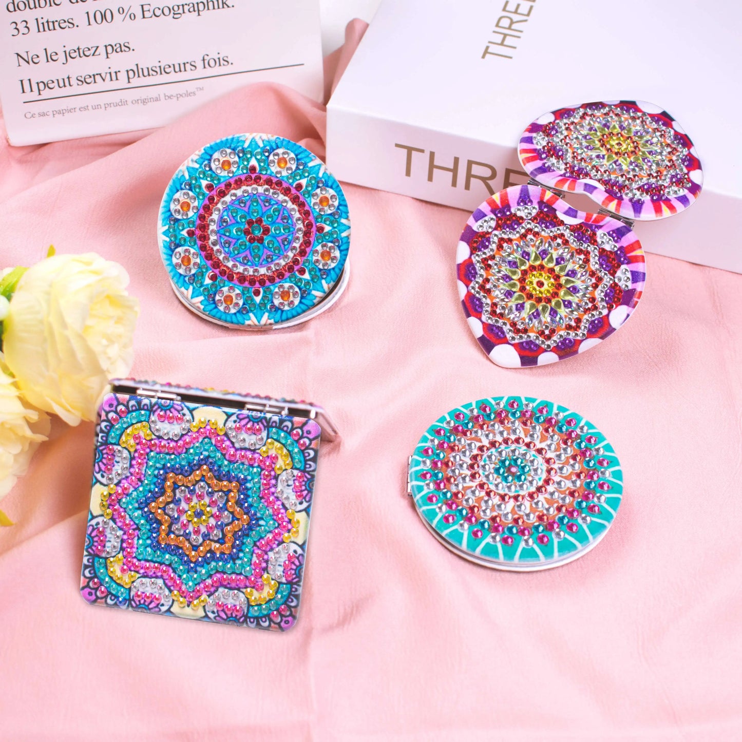 Diamond Painting Make-up spiegel Mandala Bloem Dubbelzijdig