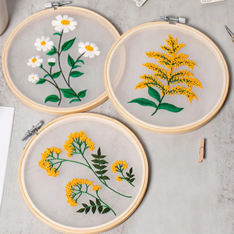 Borduurpakket Rond – Bloemen en Planten Patroon voor Beginners