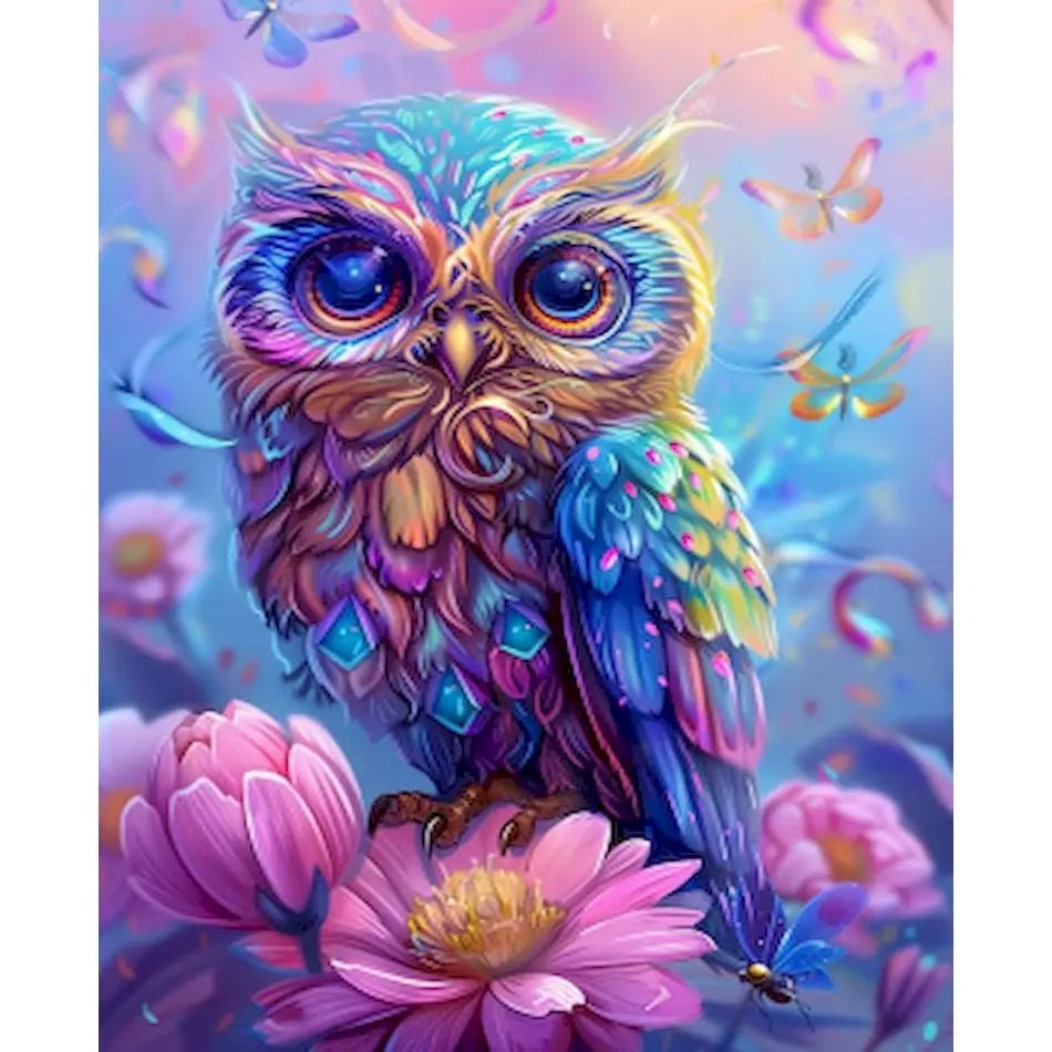 Diamond Painting Dieren - Kleurrijke Wanddecoratie - Uil DZDP78688