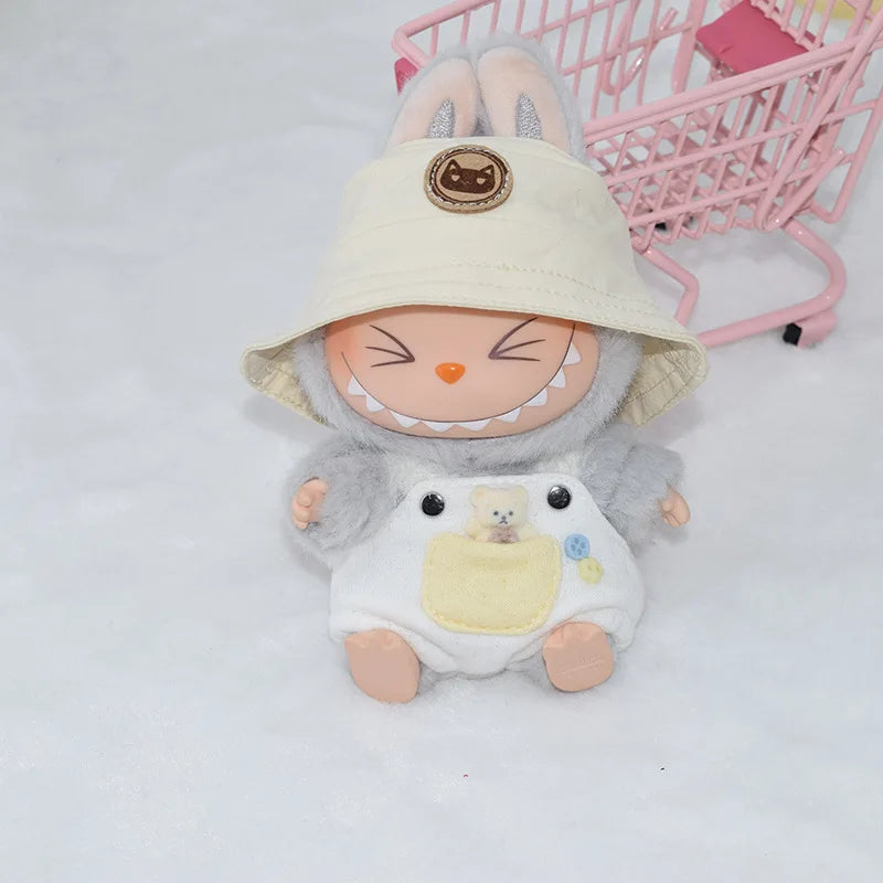 Kleding voor Labubu poppen – Schattig bucket hoedje 15/17 cm accessoire