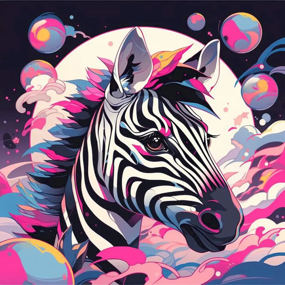 Diamond Painting Dieren ronde of vierkante steentjes - Zebra DZDP77941