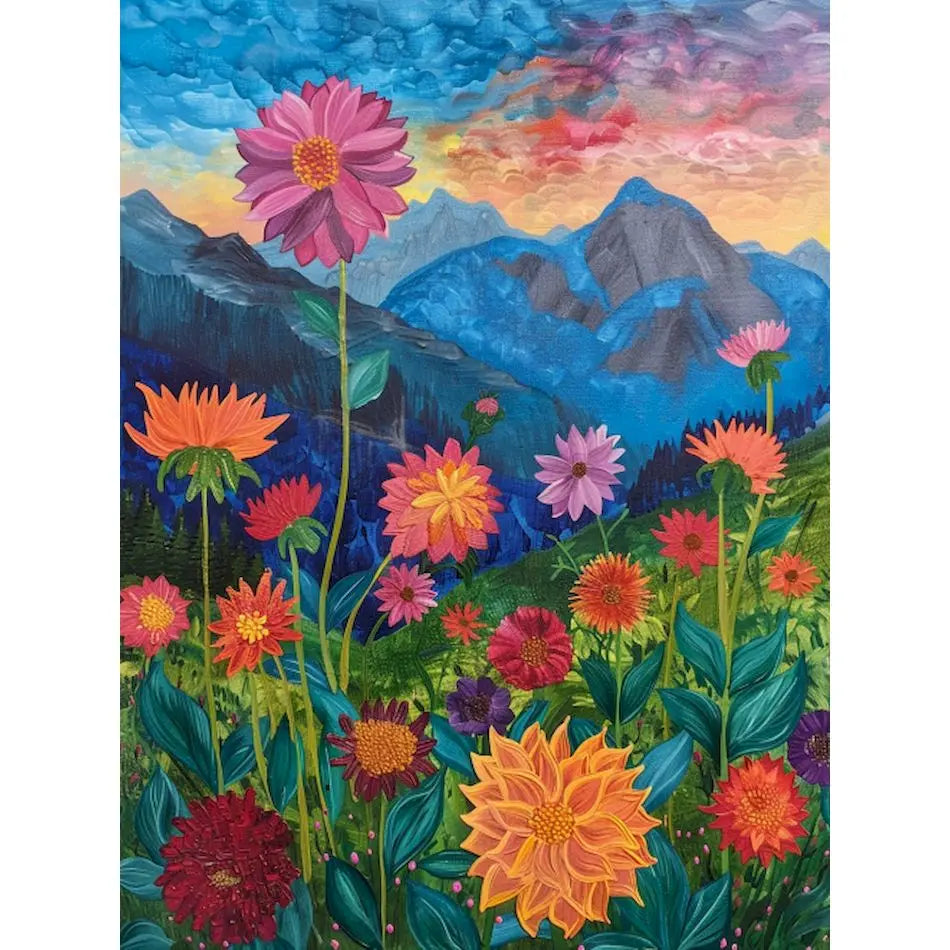 Schilderen op nummer Landschappen - Kleurrijke abstracte landschappen