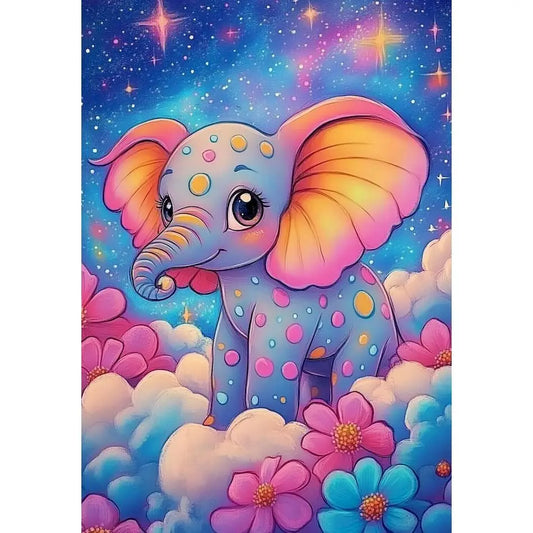 Schilderen op nummer Dieren - Olifant Abstract Modern Canvas - 9966771