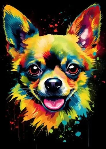 AB Diamond Painting met Fairy dust steentjes Chihuahua