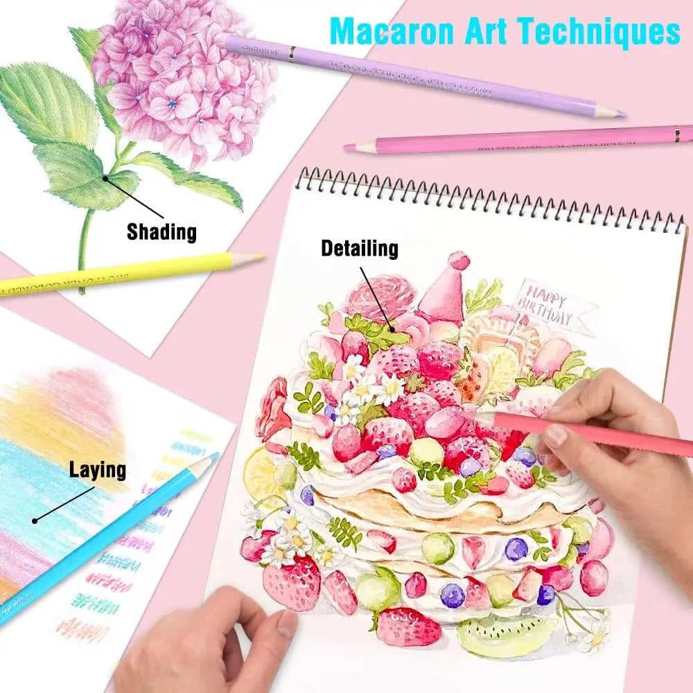 Potloden set Macaron Pastel Kleurpotloden Soft Core 12, 24, 50 of 72 stuks